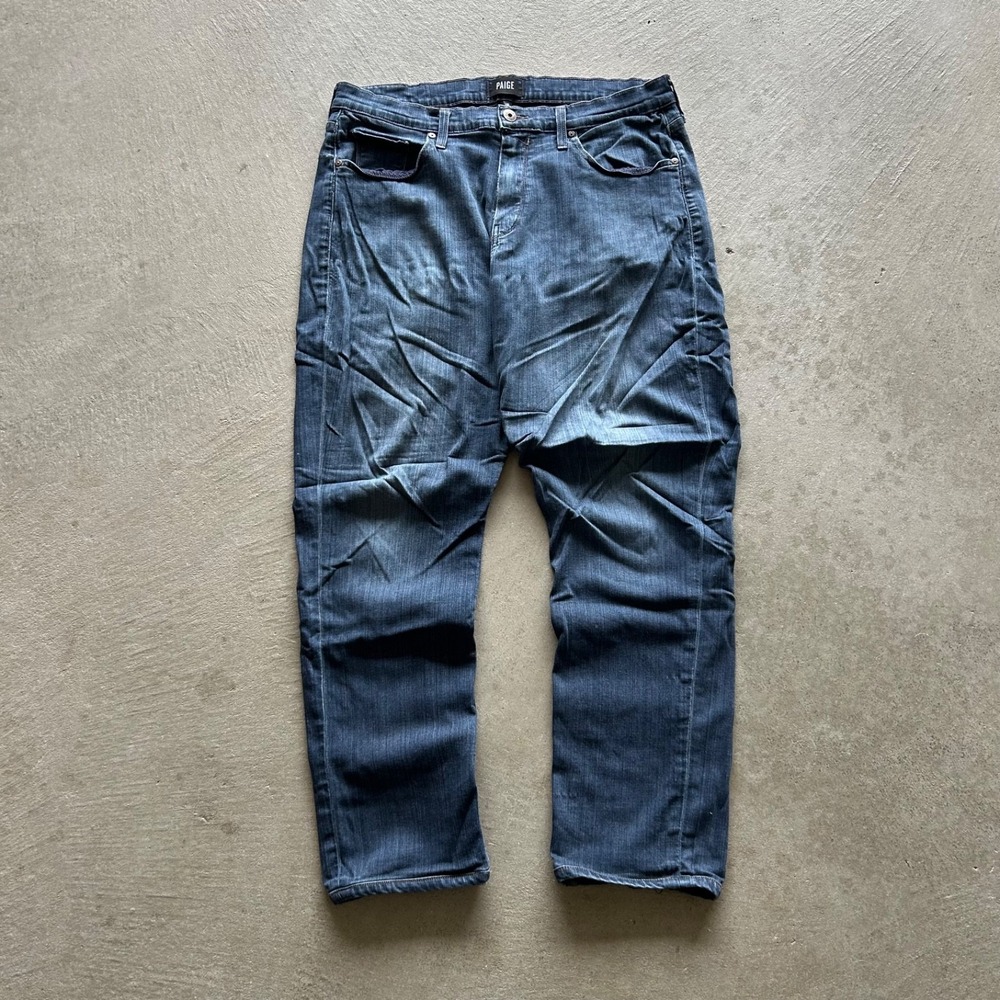 Paige Normandie Jeans Size‎ 36x31 Blue Dark Wash Denim Straight Leg Stretch